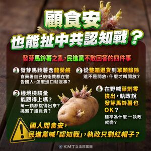 開放發芽馬鈴薯「挑出來就好」？　國民黨團批：過去發現整批退