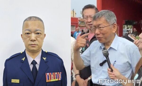 ▲柯文哲被噴辣椒水過一天持續流淚，竟是分局長周俊銘(左)試噴惹禍。（圖／記者白珈陽翻攝）