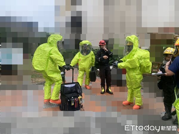▲基隆大樓驚傳氰化物外洩，1死緊急疏散。（圖／記者郭世賢攝）