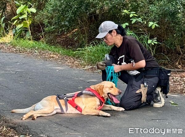 ▲▼台中警犬Uhoo與領犬員蕭至汎（右）日前成功通過德國聯邦救難犬協會舉辦的高級路徑追蹤考試。（圖／警方提供）