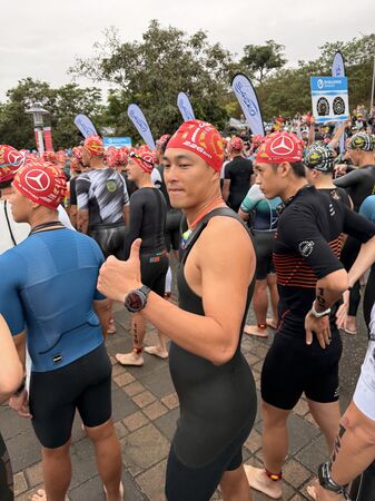 ▲楊祐寧完賽鐵人三項226K。（圖／玩下娛樂提供）