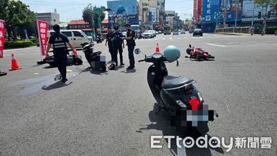 未依規二段式左轉釀連環撞　屏東市3騎士倒地送醫