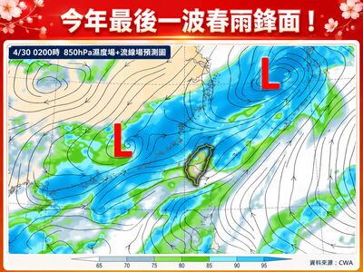 變天！　今年最後一波春雨鋒面來了