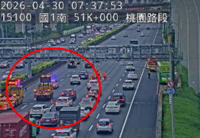 快訊／上班快改道！　國1「4車追撞」塞爆