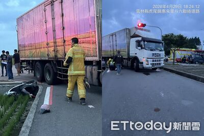 大貨車右轉撞機車！婦胸凹陷肩變形慘死　內輪差奪命畫面曝