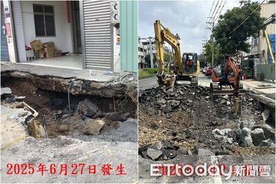 龍井「傾斜屋」內部畫面曝!12根鋼柱支撐 門前沙田路2年坍2次