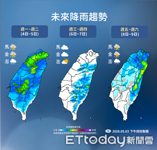 入夜北部降雨機率增 明天明顯降溫全台濕答答