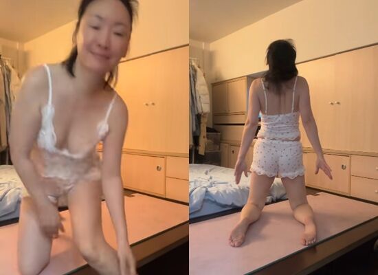 ▲王俐人性感睡衣換床單。（圖／翻攝自王俐人臉書）