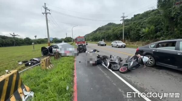 ▲新北市鶯歌區嚴重車禍釀6傷，肇事駕駛驗出毒品反應。（圖／記者陳以昇翻攝，下同）
