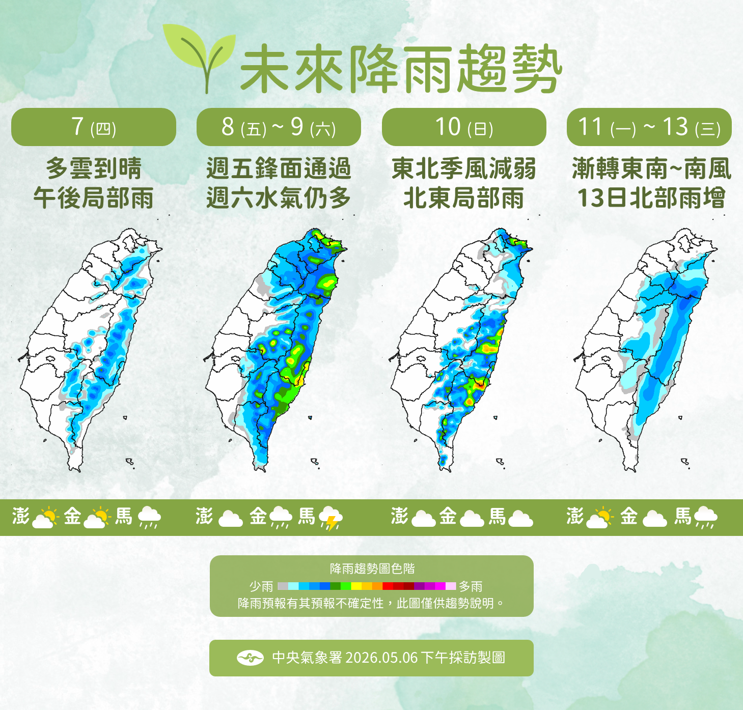 ▲▼未來一周天氣。（圖／氣象署提供）