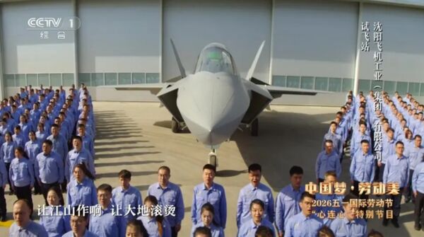 ▲▼中國官媒首度曝光瀋飛推出的陸基版外貿型殲-35AE隱身戰機一號機。（圖／翻攝自央視）