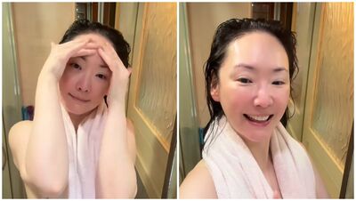 王俐人真的什麼都沒穿！脖子掛毛巾遮點「後方鏡子反射超羞一幕」