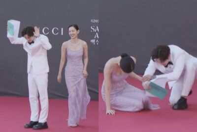 女星紅毯慘摔！他秒衝出「教科書級救場」韓網讚爆：太專業