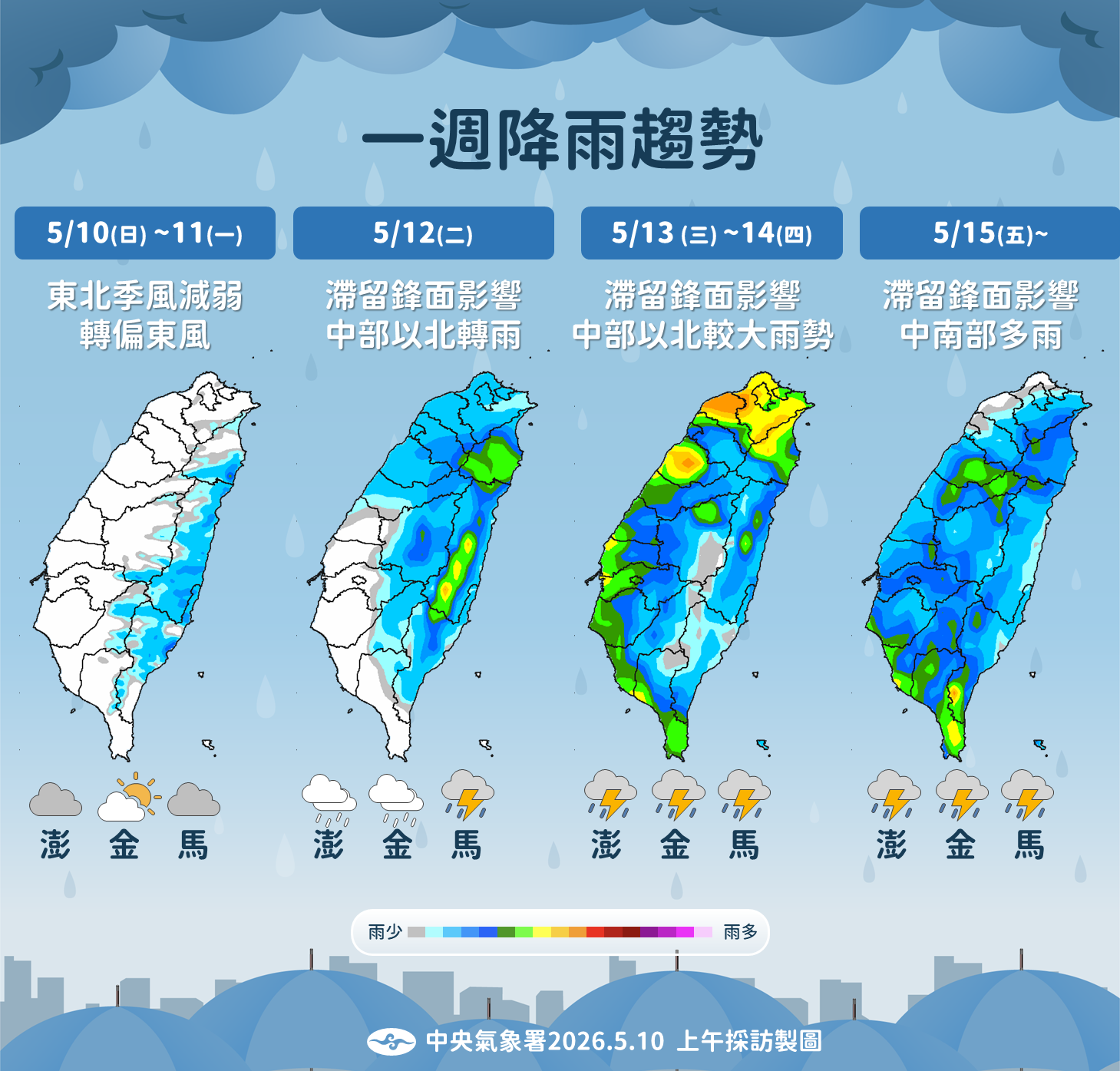 ▲▼未來一周天氣。（圖／氣象署提供）
