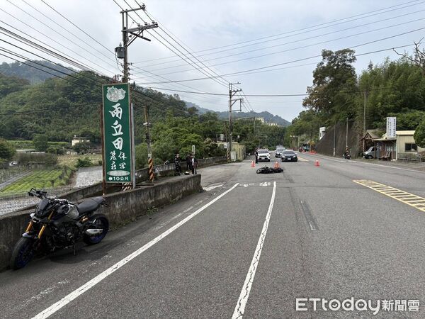 ▲▼             台3線120公里處發生車禍，重機騎士送醫。（圖／記者楊永盛翻攝，下同）