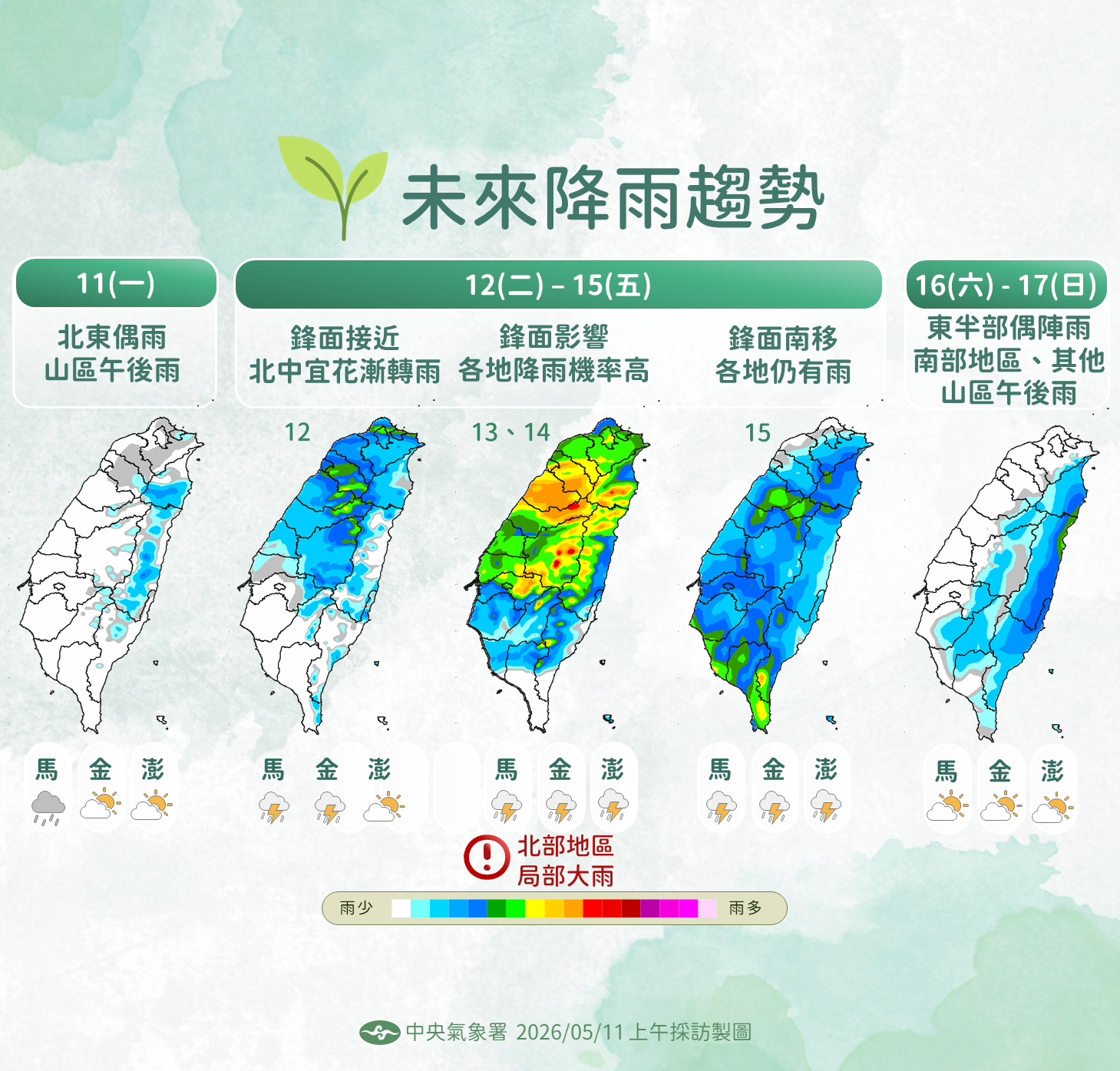 ▲▼未來一周天氣。（圖／氣象署提供）