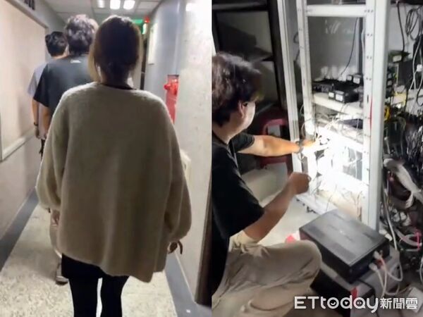 ▲檢警搜索光澤診所，查扣監視器主機藏放於地下室一樓。（圖／記者許宥孺翻攝）