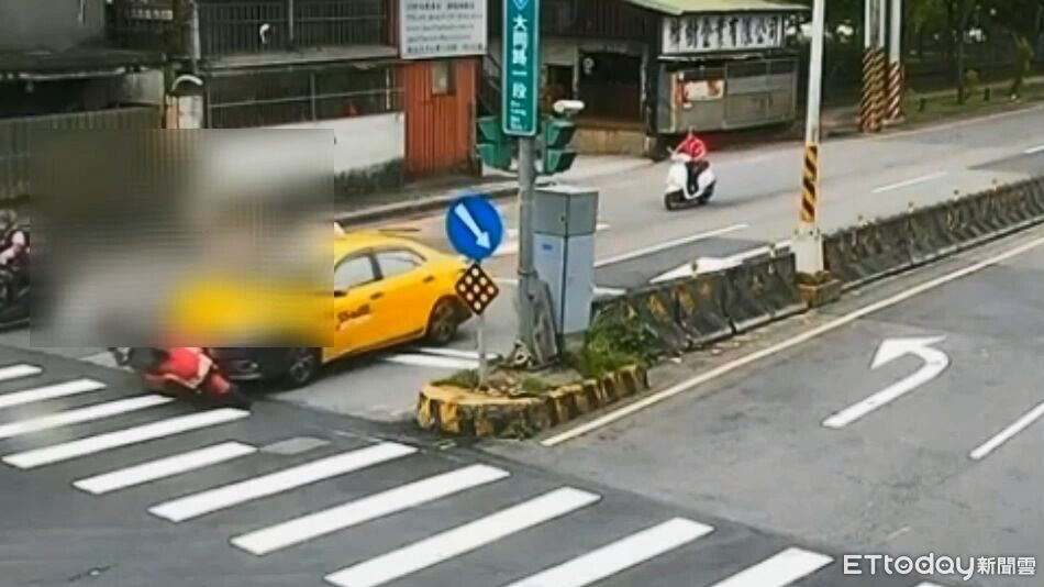 汐止女騎士鬼切兩車道遭小黃撞飛!頭部撕裂傷 驚悚瞬間曝光