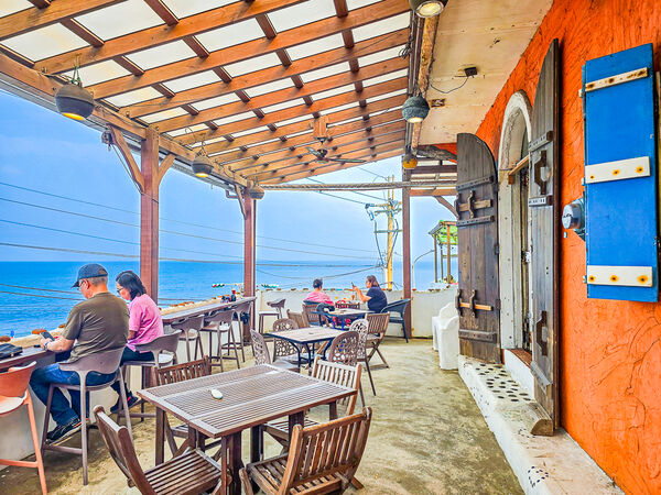 北海岸公路旅行必停這站！金山海景露台咖啡廳　店貓隨地躺超萌