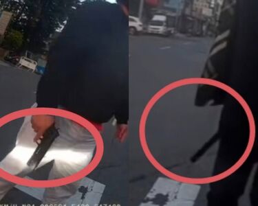 彰化行車糾紛互噴髒話！駕駛拿棍棒...外送員亮鎮暴槍被送辦