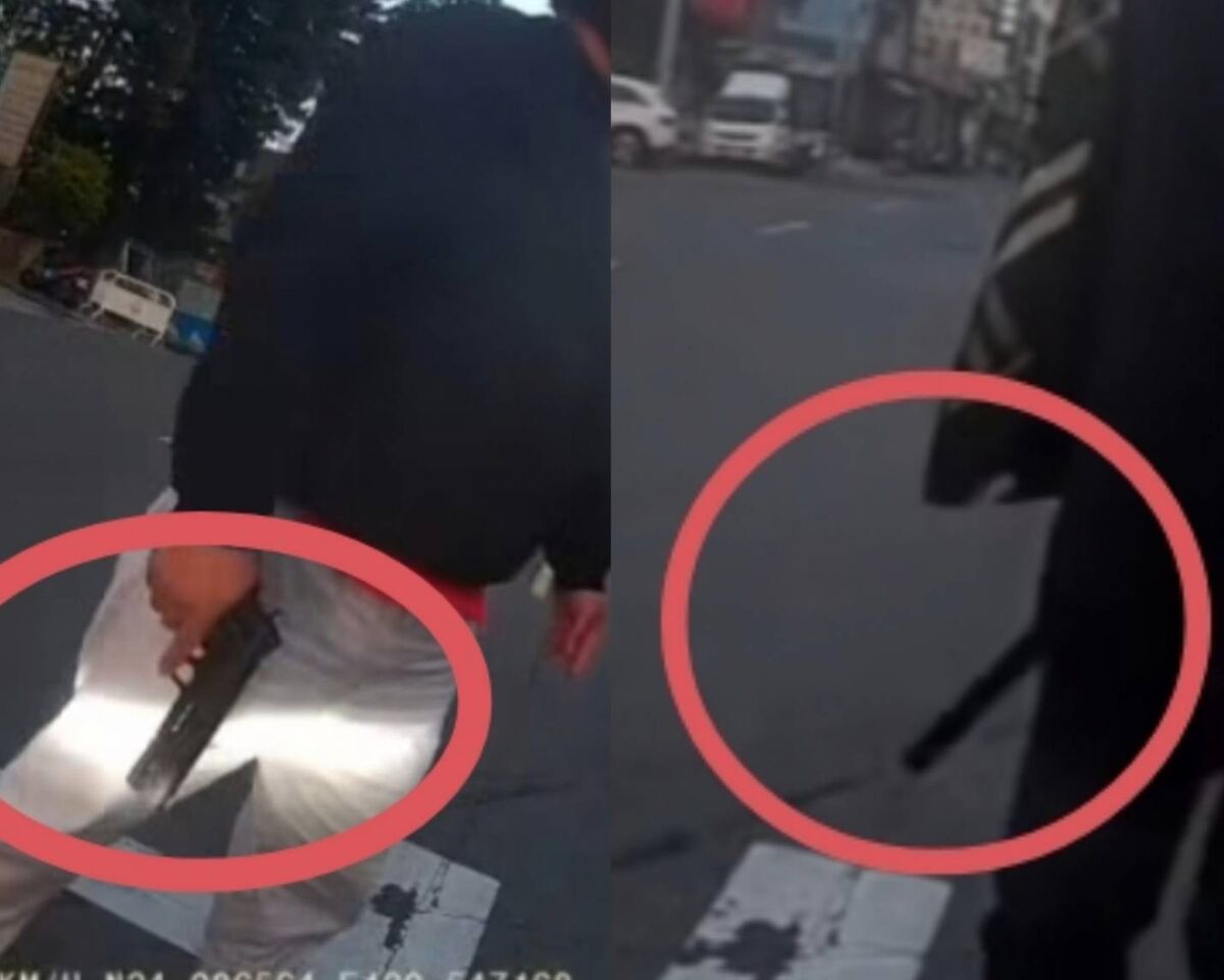 彰化行車糾紛互噴髒話!駕駛拿棍棒...外送員亮鎮暴槍被送辦
