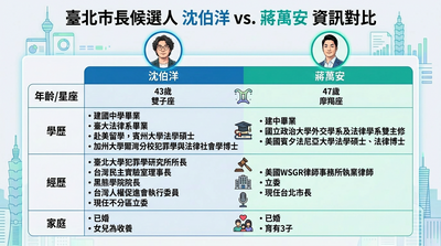 沈伯洋對決蔣萬安！　一圖對比兩人年紀星座、學經歷