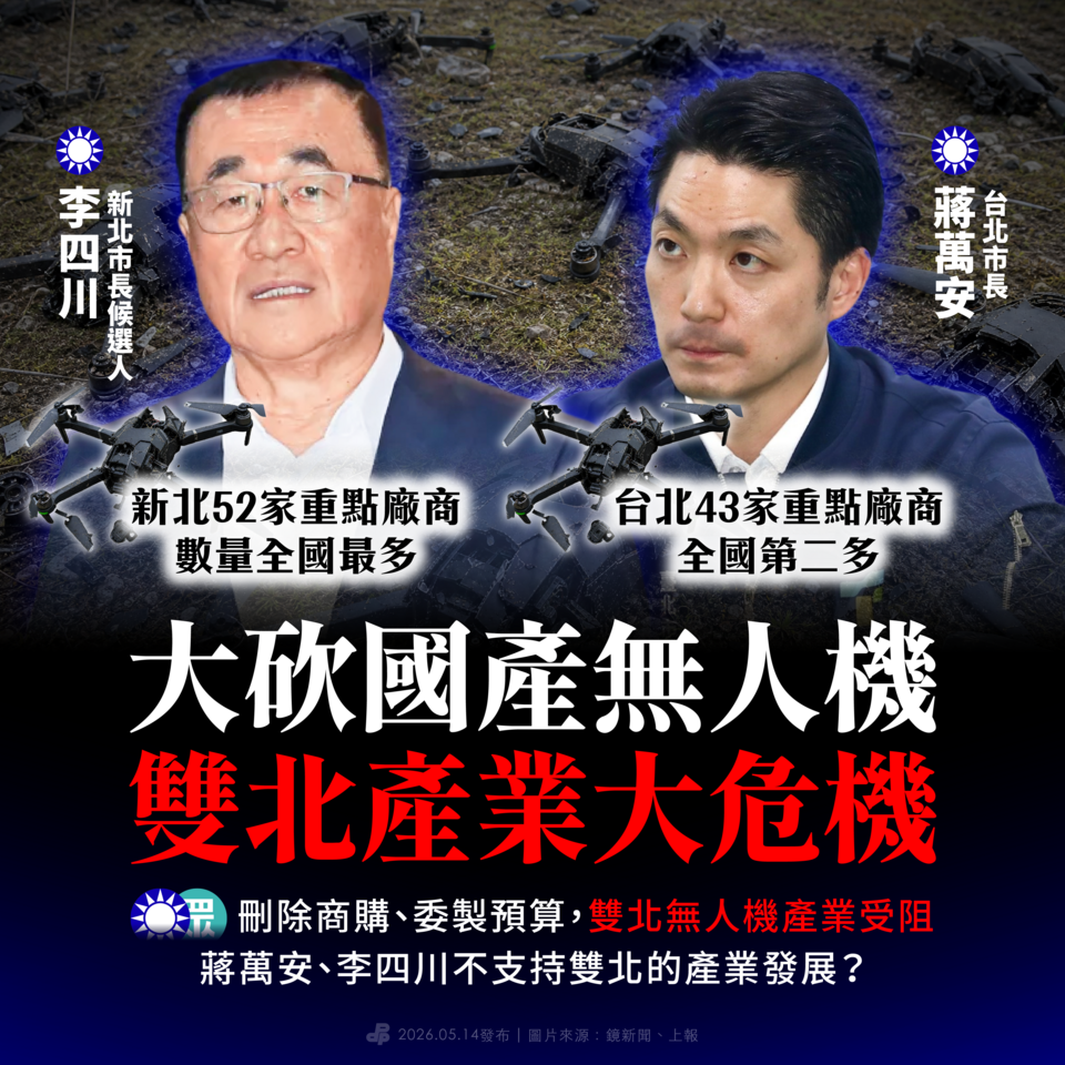 藍白砍無人機預算「雙北近百廠商受害」 綠點名蔣萬安、李四川閃躲