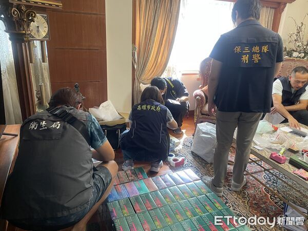 ▲▼保三總隊查獲非法加熱菸共4780包及各式未稅私菸共計297包等證物。（圖／記者吳世龍翻攝）