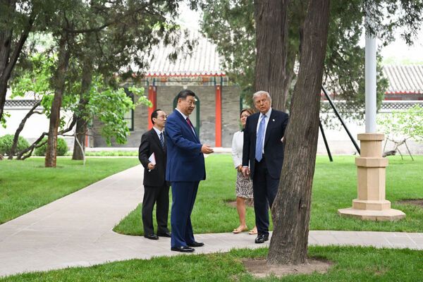 ▲▼习近平与特朗普在中南海会晤。 (图/翻摄央视)