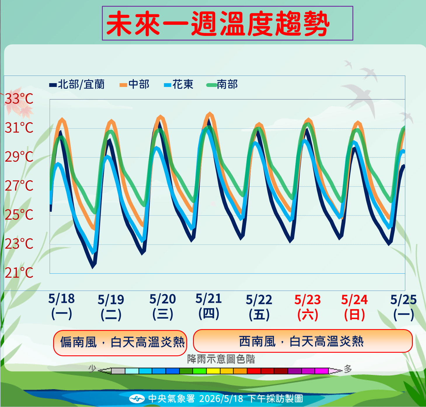 ▲▼未來一周天氣。（圖／氣象署提供）