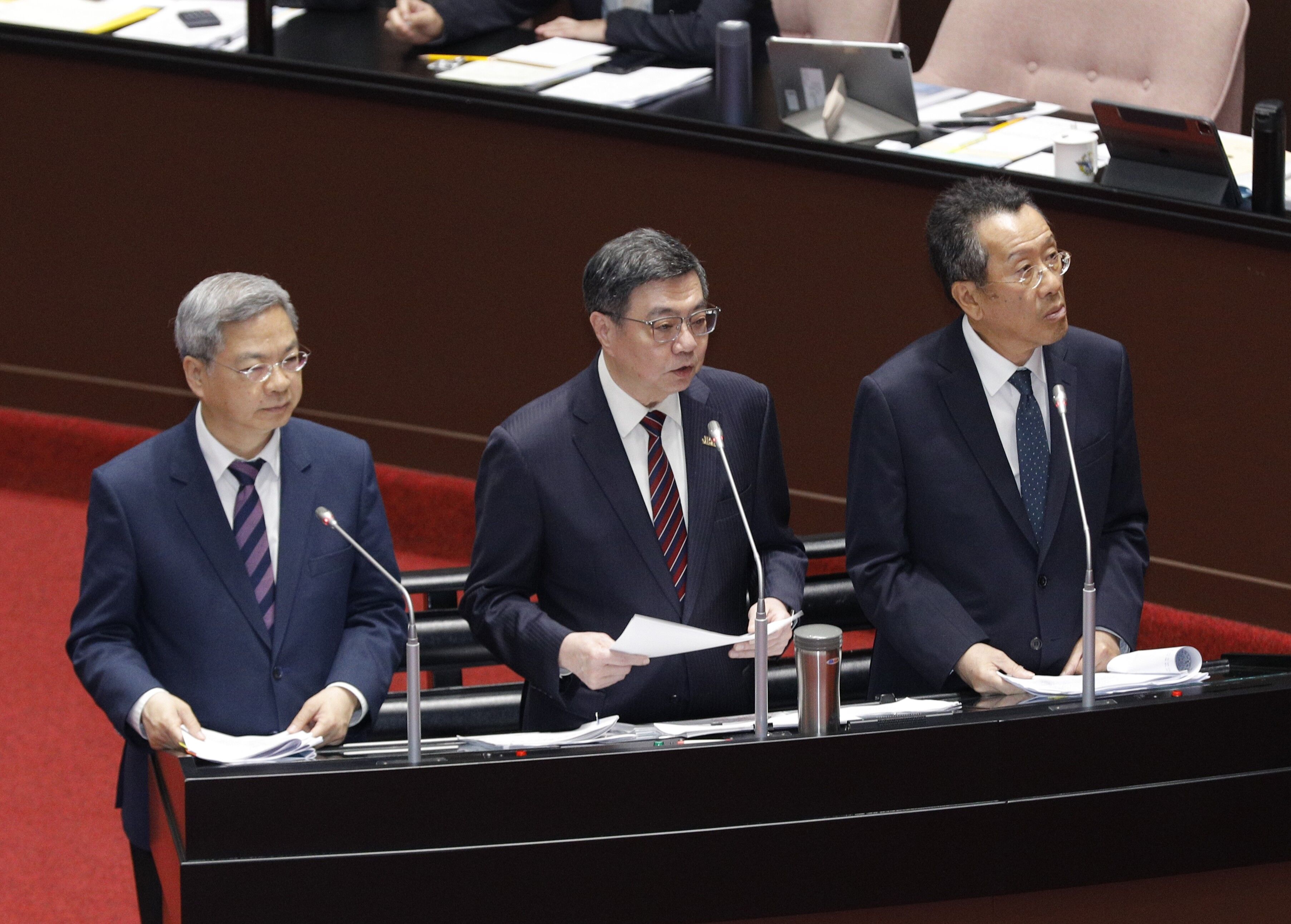 ▲▼行政院長卓榮泰、經濟部長龔明鑫、國防部長顧立雄接受質詢。（圖／記者湯興漢攝）
