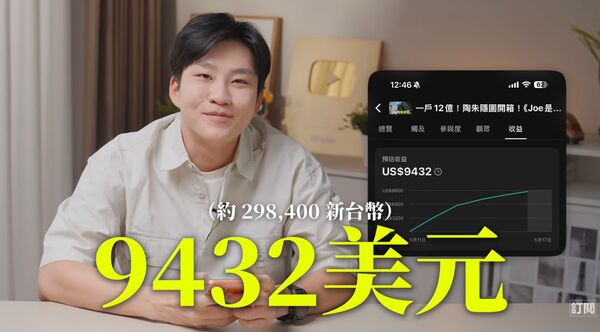 ▲Joeman開箱陶朱隱園暴紅，首度公開破31萬元的分潤收益。（圖／翻攝自YouTube／Joeman）