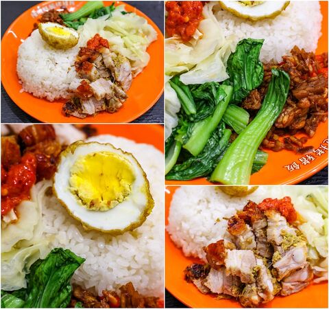 ▲▼陳明旺脆烤豬飯。（圖／部落客陳小可的吃喝玩樂授權提供）