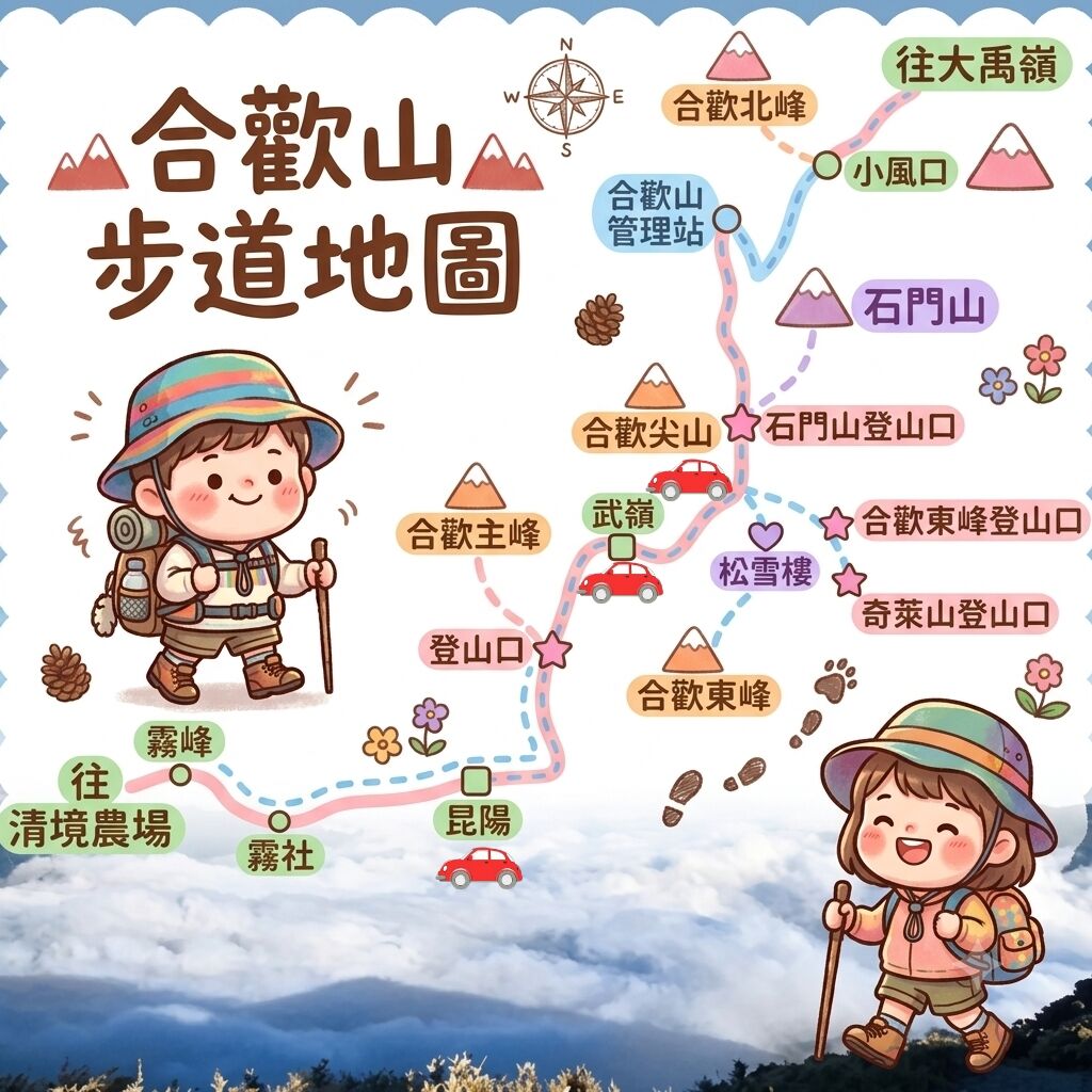 ▲▼合歡山石門山登山步道。（圖／飛天璇的口袋授權提供）