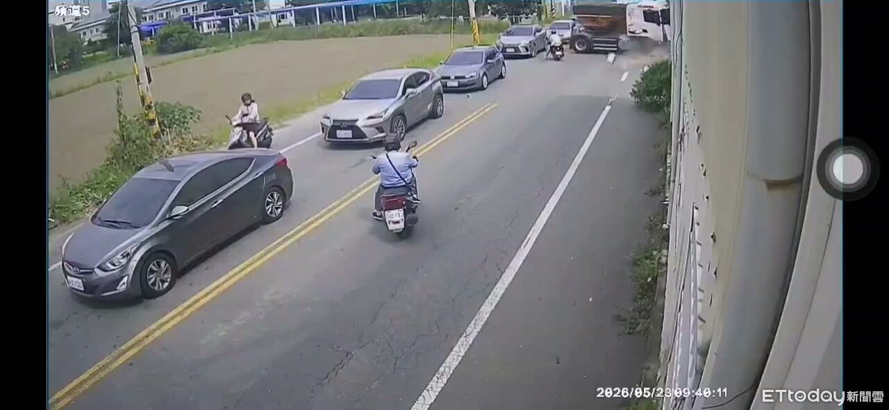 以為發生地震!彰化砂石車失控畫面曝 逆向直衝民宅撞2車釀3傷