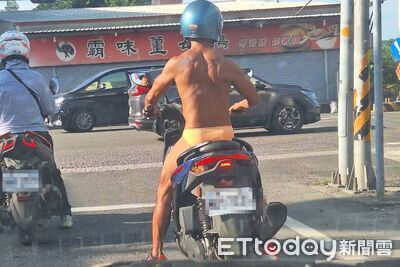 嘉義熱爆！「精實內褲哥」騎車暴紅　旁邊女騎士羞到「原地加速」
