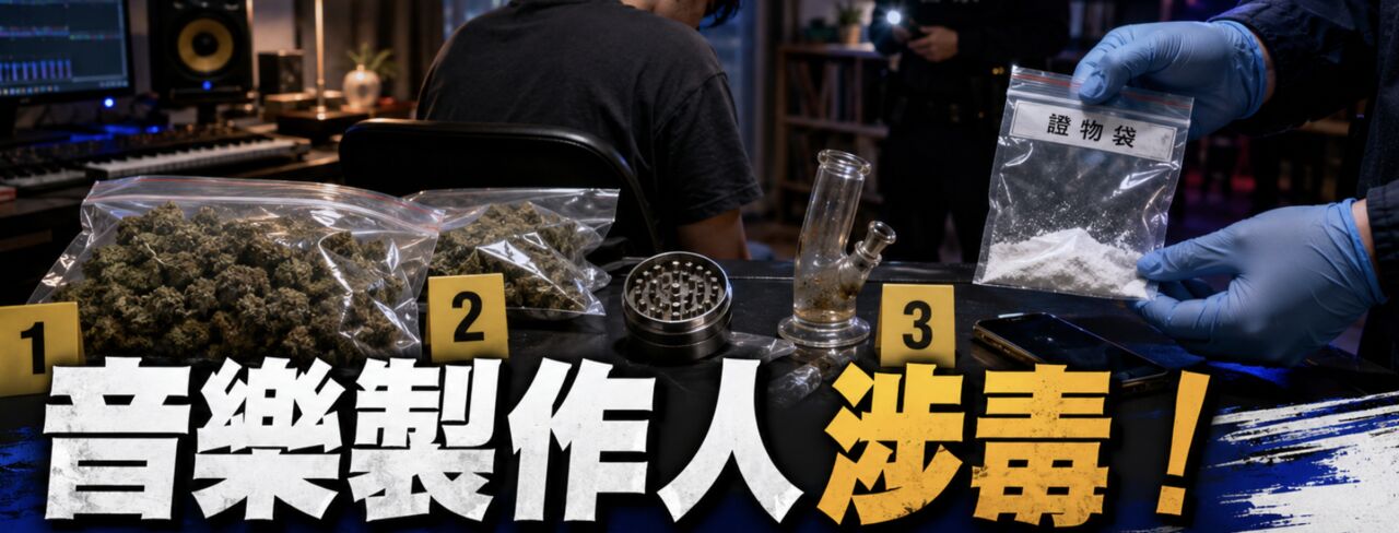 音樂製作人涉毒被揪出!警衝他家搜索...古柯鹼、大麻全都有