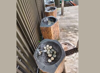 「手石的重要性」　洗手台內堆石頭藏3用處