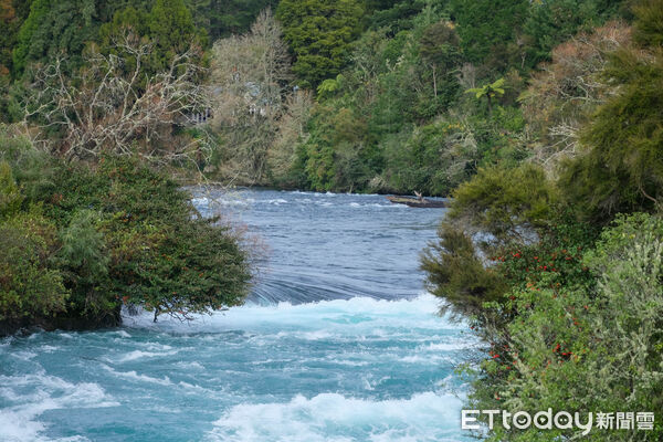 ▲陶波胡卡瀑布（Huka Falls）,紐西蘭北島,紐西蘭北島景點,胡卡瀑布。（圖／記者彭懷玉攝）