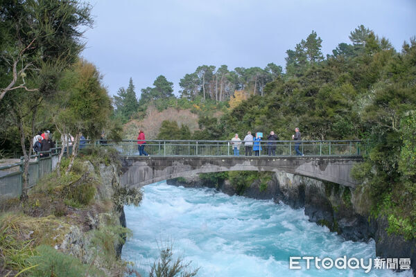 ▲陶波胡卡瀑布（Huka Falls）,紐西蘭北島,紐西蘭北島景點,胡卡瀑布。（圖／記者彭懷玉攝）