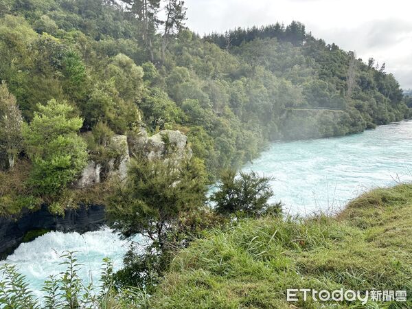 ▲陶波胡卡瀑布（Huka Falls）,紐西蘭北島,紐西蘭北島景點,胡卡瀑布。（圖／記者彭懷玉攝）