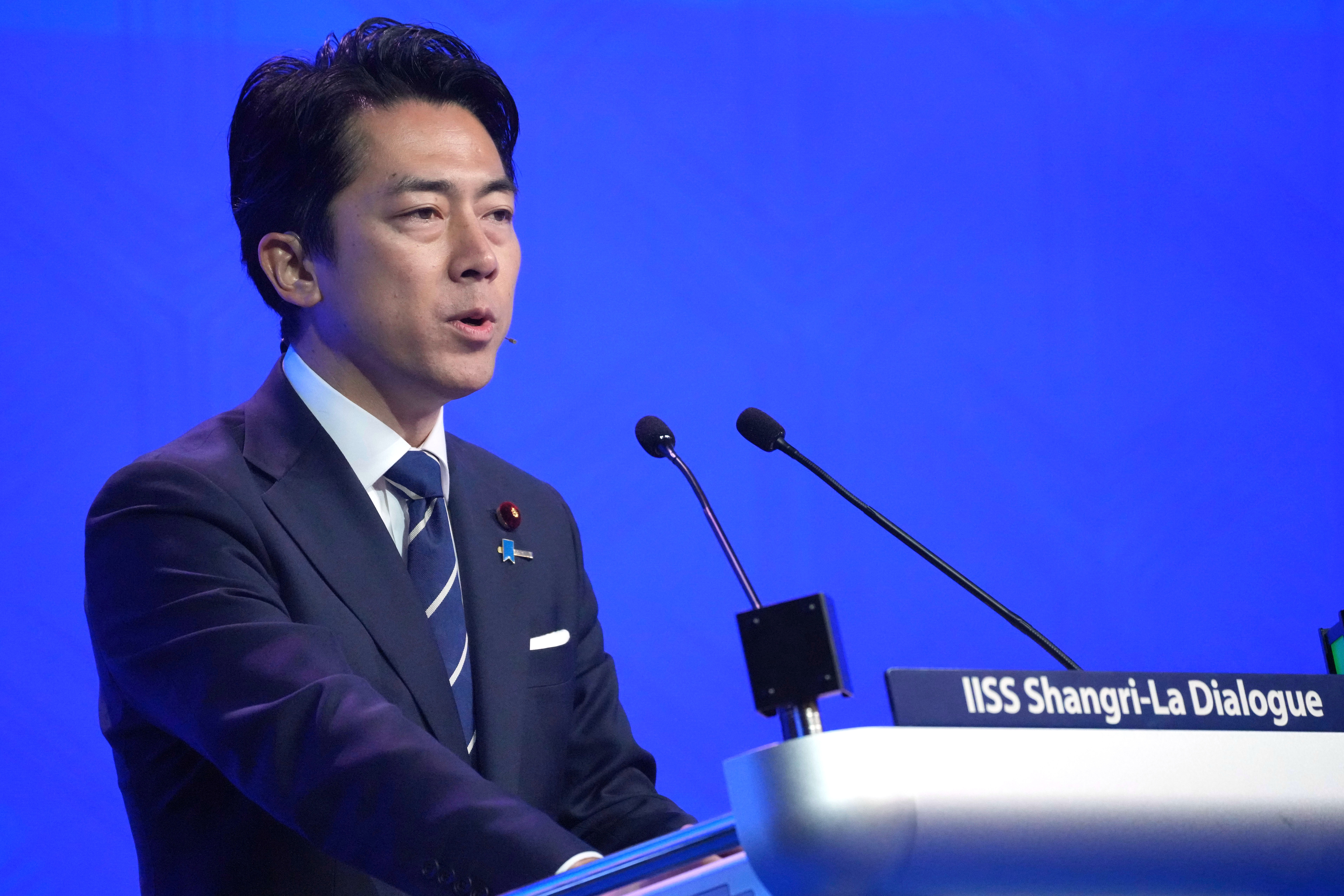 ▲▼日本防衛大臣小泉進次郎31日在新加坡出席「香格里拉對話」時發表演說。(圖/達志影像/美聯社)