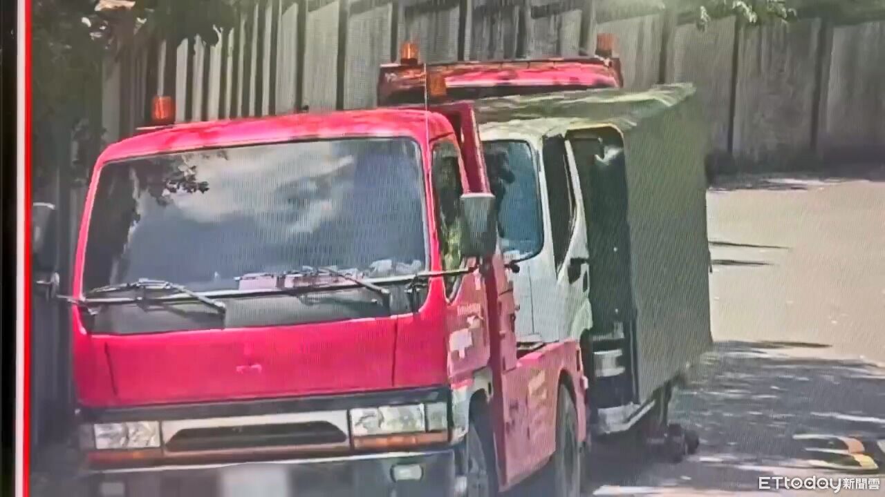 北市拖吊車出包!遭拖貨車脫鉤滑行撞後方拖吊車 隨車警記申誡