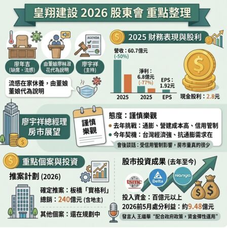 ▲▼皇翔股東會整理             。（AI協作圖／記者項瀚製作，經編輯審核）