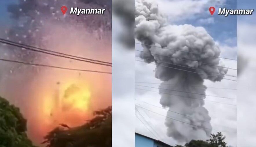 蘑菇雲衝上天!緬甸大爆炸逾45人慘死 驚悚畫面曝光