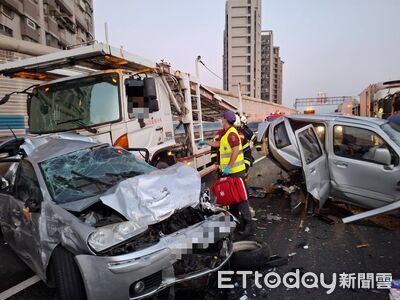 國2驚傳10車連環撞！大貨車猛撞車陣　7人受傷送醫、回堵5公里