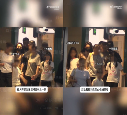 ▲▼打破分手謠言！汪峰帶5子女過節　森林北互動畫面曝。（圖／翻攝自微博）
