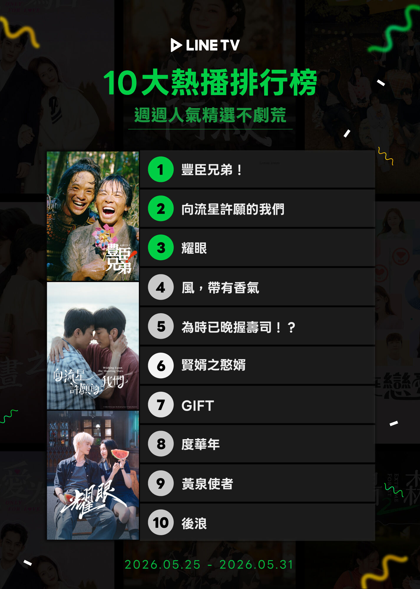 ▲▼LINE TV收視週榜（5/25-5/31）。（圖／LINE TV提供）