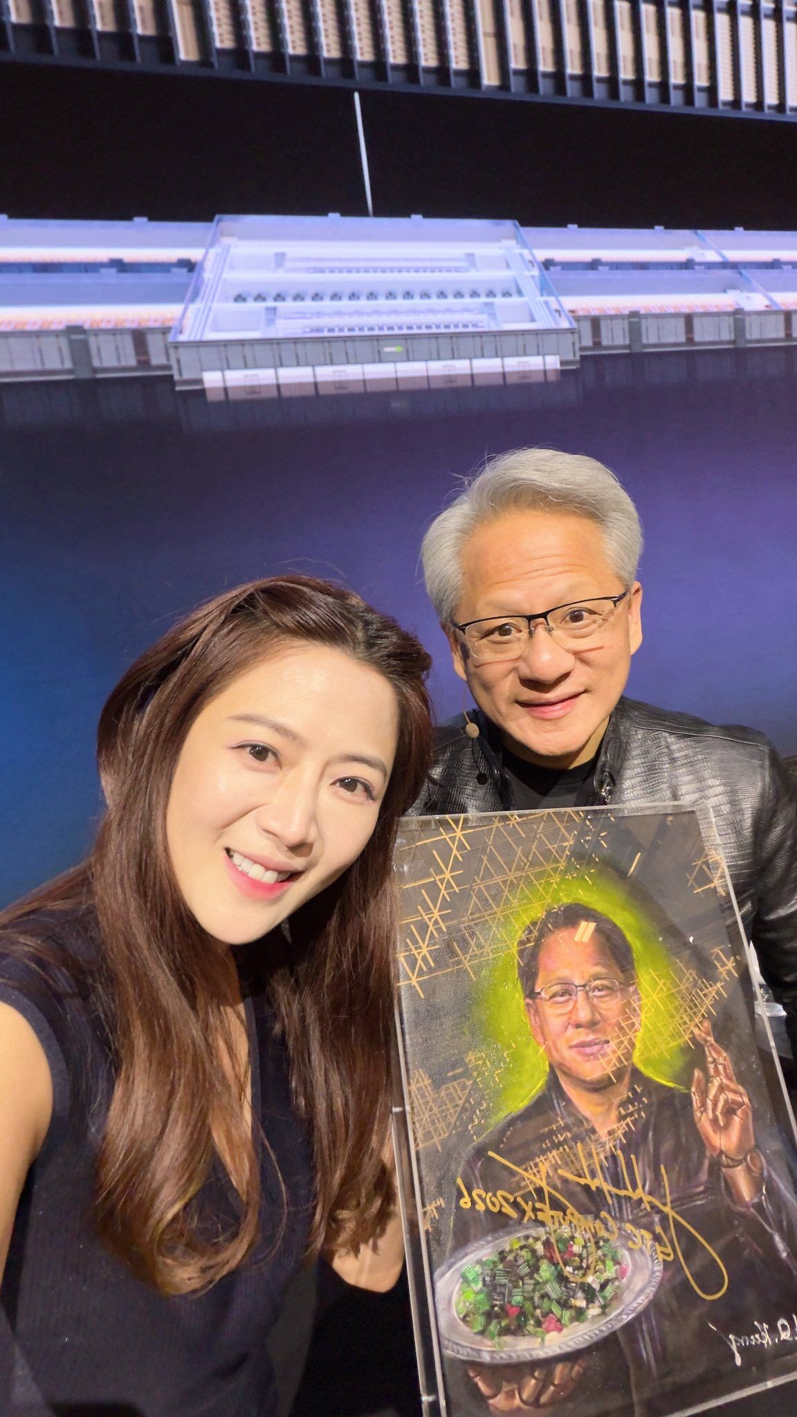 ▲▼張熙恩跟黃仁勳合照。（圖／翻攝臉書／張熙恩）