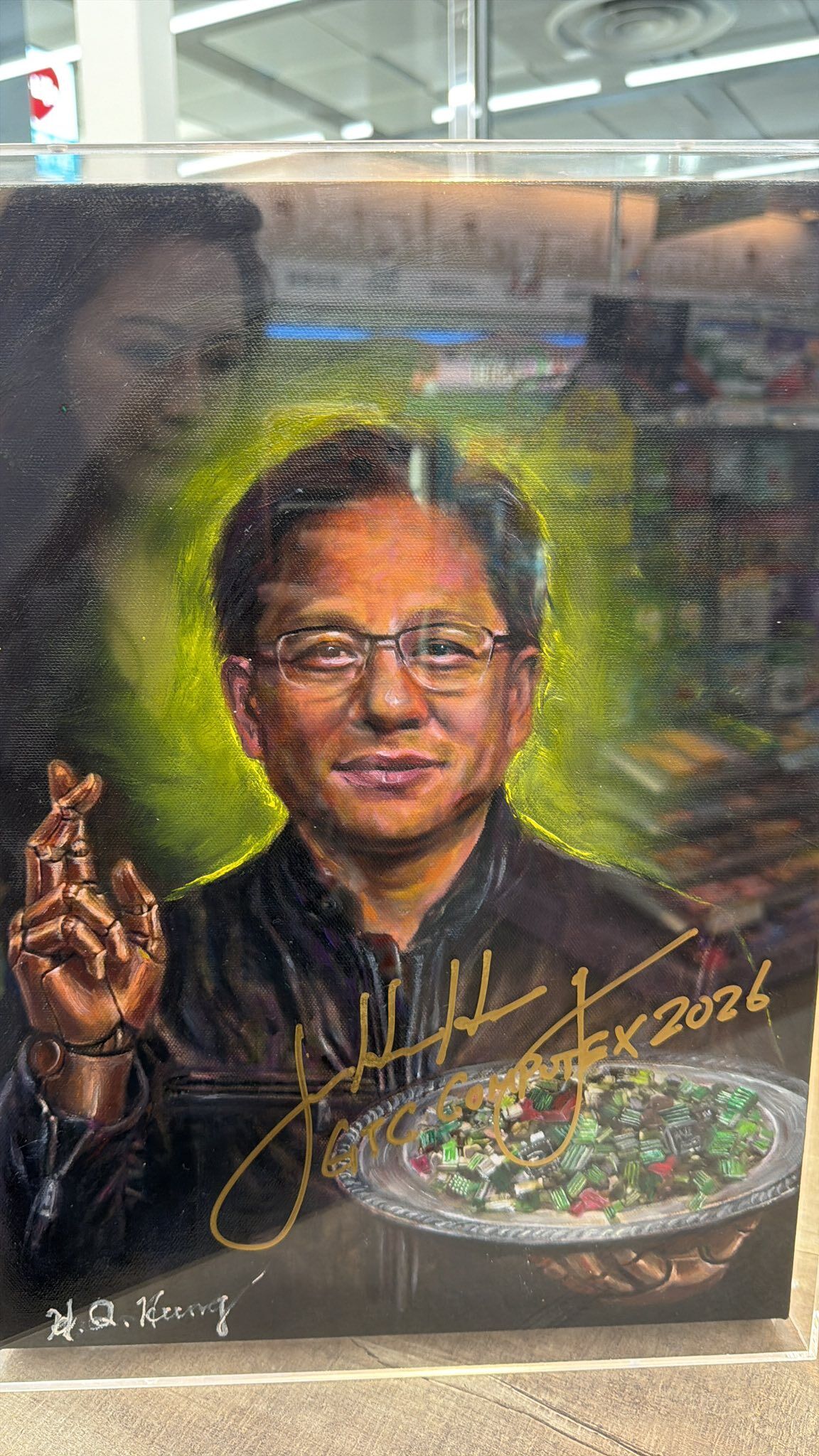 ▲▼張熙恩跟黃仁勳合照。（圖／翻攝臉書／張熙恩）